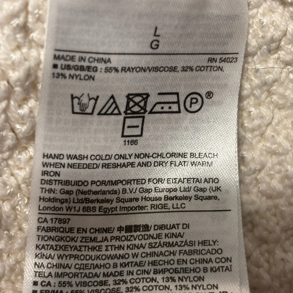 Banana Republic Women's Knit Sweater Ivory Long Sleeve Cotton Blend, Size  Large - Picture 4 of 7